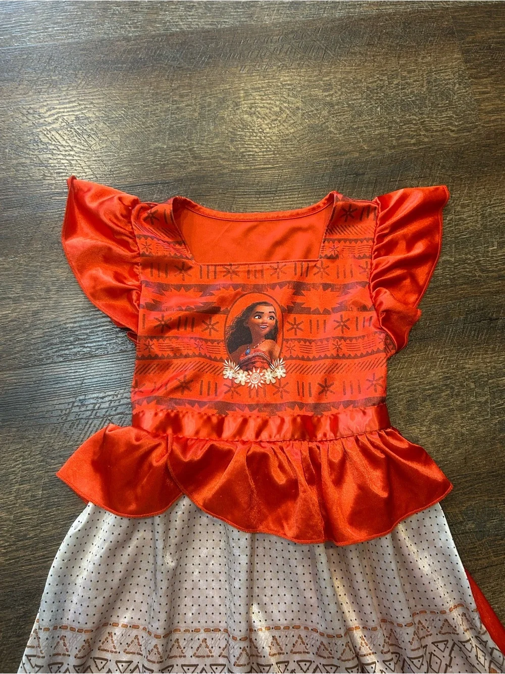 Disney Girls Red and Cream Moana-Style Nightgown